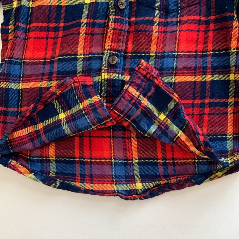 Carter's Red and Blue Plaid Button Down Shirt Boys 24 Months - Picture 7 of 7